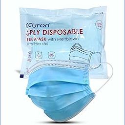 Acuron 3 Ply Ear Loop Style Surgical Face Masks With Built-in Nose Pin | ISO & CE Certified Soft Non-Woven Meltblown Layer Fabric Unisex Surgical Masks (Blue, Pack of 100)-15