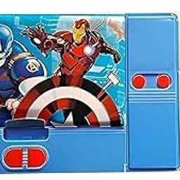 YBN Plastic Big Size Multifunction Super Hero Theme Jumbo Pencil Box For Kids Boys, Push Button Pencil Box For Boys, Return Gifts For Kids (Blue) - With Free 1 Invisible Writing Light Pen-7