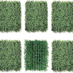 Heartyhome Artificial Plants Wall Boxwood Hedge Grass Tiles for Roof, Ceiling, Balcony and Wall Decor - Greenery Panels Ivy Fence 40cm x 60cm (Pack of 6) (Green)-25