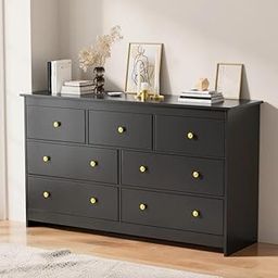 Chest of Drawers for Storage | Wooden Chest of Drawers for Bedroom | Wooden Storage Furniture with 7 Drawers Storage | Sheesham Wood, Black Finish-16