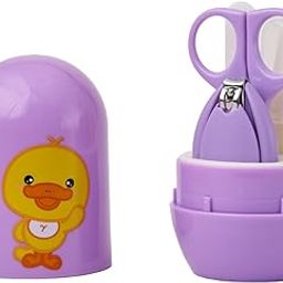 SLEEPY BEAN New Born Baby 4 in1 Nail Grooming Kit for Baby Manicure Set with Kids Nail Cutter, Tweezer, Filer and Scissors (Lilac)-image-9