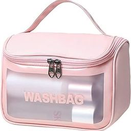 AASAISH Cosmetic Bag Clear Toiletry Bag, Wash Make Up Bag PVC Waterproof Zippered Cosmetic Bag, Large Capacity Carry Pouch Portable Carry Pouch for Women Men-image-42