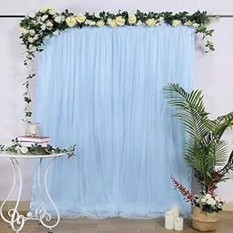 Pop Colours Traditional Backdrop Decoration Fabric | Sky BlueNet Curtain | Decoration Cloth for Wedding, Birthday, Party Decor | 2 Pcs (Sky Blue)-image-88