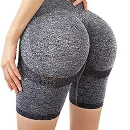 Women's Hip Lifting High Waist Scrunch Half Pent Short for Gym, Yoga & Workout Butt Lifting Tights Half Pent Shorts Sport wear for Girls Grey-image-36