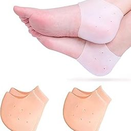 Silicone Heel Protectors, 2 Pairs Gel Pads for Blister Prevention, Achilles Tendinitis, Dry Cracked Heels, Plantar Fasciitis Inserts, Breathable Cups for Pain Relief, Men & Women-image-32