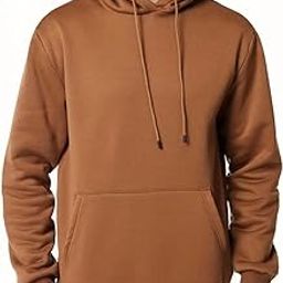 Full Sleeve Solid Hooded Sweatshirt for Men, Brown-image-97