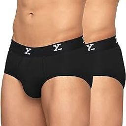 Men's Ace Micromodal Regular Fit Solid Antimicrobial Briefs with No Marks Waistband (Pack of 2)-picture-1