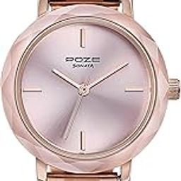 Poze Quartz Analog Blush Dial Metal Strap Watch for Women-image-69