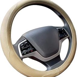 Econour Premium Microfiber Leather Car Steering Wheel Cover, Non-Slip, Breathable (112 Beige)-image-73