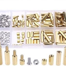 Hilitchi 120pcs M3 Male Female Brass Spacer Standoff Screw Nut Assortment Kit (Brass M3)-image-99