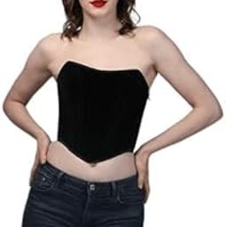 Chic Black Steel Boned Corset Top for Women-image-31