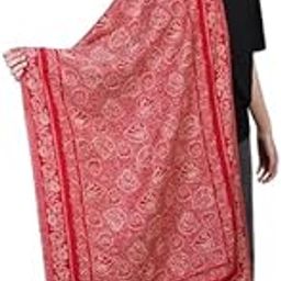 Traditional Red Kashmiri Embroidered Shawl for Women (Size 200x69 cm)-picture-2