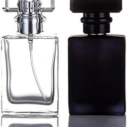 30ml Empty Combo Black | Clear Glass Delicated Perfume Decant Spray Bottles with Black Metally Pump and Unique Cap For DIY Perfume, Essential Oils, Rose Water, Travel Use(Pack of 2)-56