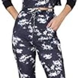 Black Cotton Lycra Blend Styled With All Over Tie Die Print Tracksuit | Co-ord Set For Women| Active Wear Suit Set For Women|-image-88