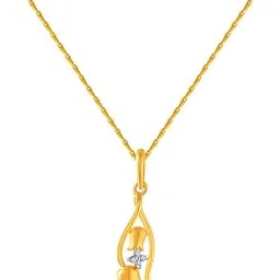 p.c. chandra jewellers 14k (585) Yellow Gold and American Diamond Pendant for Women-picture-13