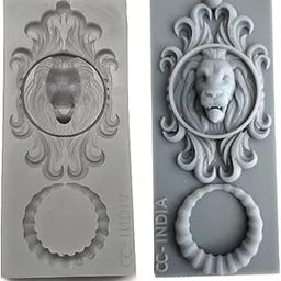 CRAFTIAL CURVE AMZ loin Head Door Knocker Pattern Silicone Mold DIY Cement Resin Chocolate soap Frame Pattern Flexible and Reusable Silicone Mold-image-72