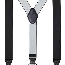 elbme Mens Button End Suspenders for Men 49 Inch Y-Back Adjustable Elastic Tuxedo Suspenders by (Black)-picture-27