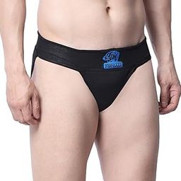 Gym Supporter Cotton Hernia Supporter with Cup Pocket Athletic Fit Brief Multi Sports Underwear Outdoor Inner and Wear Medical Supporter Black-image-97