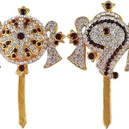 Deity God Jewelley Glittering Stones Shanku Chakram(7803)-12