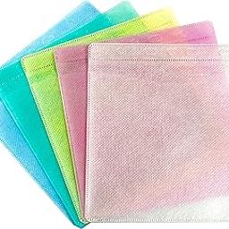100pcs Colorful Premium CD DVD Sleeves，Double-Sided Plastic Sleeves with Non-Woven Fabric for CD/DVD/BluRay Storage-image-52