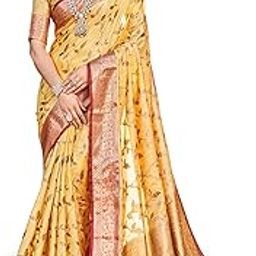 Women's cotton leaves Saree With Unstitched Boluse Piece-26