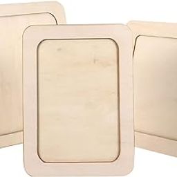 NIMMZ COLLECTION 3Pcs Unfinished Wood Photo Frames Rectangular Shape DIY Blank Picture Frames for DIY Painting Project (8/9/ 10inch)-image-21