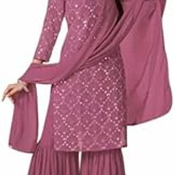 Women Georgette Kurta with Dupatta and Bottomwear-image-6