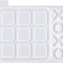 JERN Resin Mould Kit for DIY Crafts, Silicone Moulds Set with Coaster and Bookmark Designs (XO Tic Tac Toe Mold)-image-84
