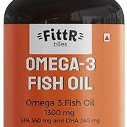 FittR Bites Omega 3 Fish Oil 1300mg Triple Strength 540 mg EPA 340 mg DHA fatty acid supplement for Men & Women - Softgel Capsules 60 Count-15