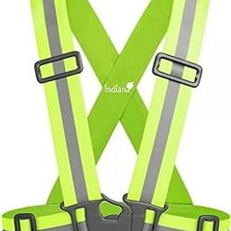 Indiana as offered by nature High Visibility Protective Safety Reflective Vest Belt Jacket, Night Cycling Reflector Strips Cross Belt Stripes Adjustable Vest - Green-12