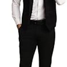 Men's Black Velvet Solid Medium Nehru Sleeveless Waiscoat with welt pockets-picture-6