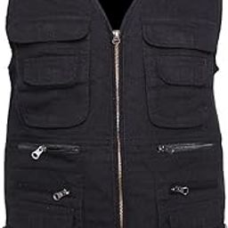 Men's Fishing Vest Utility Sports Vest Multi Pocket Waistcoat 4XL Black-picture-31