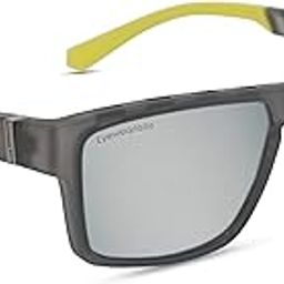 OKNO | Polarized Full Rim Square Branded Stylish Sunglasses For Men & Women | 100% UV Protection Shades | Cricket Sports Cycling Driving | Silver Lens | Medium | Trekker-image-23