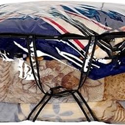 The Furnishing Tree Zippered Waterproof Polyester Quilt & Blanket Storage Cover, Set of 1, Extra Large - Dimension HxWxD in Inches (11.8x27.5x19.6), Clear-picture-19