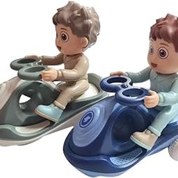 MAGICVILLE Friction Powered Mini Magic Swing Car Twister Ride On Car Tricycle Cartoon Scooter Toy with Inertia & Swing Function Stunt Scooter Toy - Cartoon Boy Riding Tricycle - 2 Peice-image-56