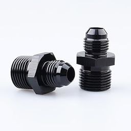 AC PERFORMANCE 2PCS Male M18 x 1.5 Metric Thread to -6 AN Flare Adapter Aluminum Black-image-45