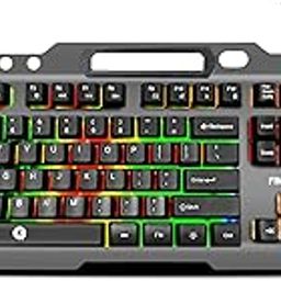 FRONTECH Wired Gaming Keyboard with 104 Keys | Rainbow Backlight Effect | Membrane Keys with 1.5M Braided Cable | USB Plug & Play | Ergonomic Design (KB-0049, Grey & Black)-23