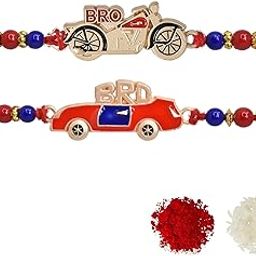 Set Of 2 Rakhi For Brother Kids Combo Bro For Rakshabandhan With Greeting Card-image-1