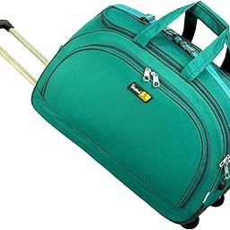 Polyester 24 Inch Travel Duffel Trolley Bag for Men and Women-Green-image-81