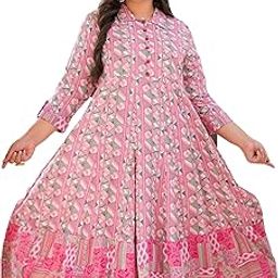 Women's Rayon Geomatrical Printed Anarkali Kurta-image-0