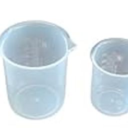 SMEI Transparent Plastic Measuring Beaker Set of 1000, 500, 250,100, 50ml for Laboratory (Set of 5)-3