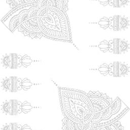 ORDERSHOCK Band Stile & Flower Full-Back Hand Mehndi Design For All Festival, Time Saving & Simple Silver Mehndi Sticker For Girls & Women-image-90