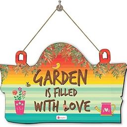 Indigifts Design Wooden Door Wall Hanging Family Funny Quirky Quote Garden Hanging | Size: 11.05 Inches 7 Inches (28x18 cm) | Color: Multi| Material: 4mm Medium Density Fiber-image-8