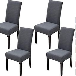 Lacoreka Chair Covers for Dining Room Set of 4, Stretch Dining Room Chair Covers Slipcovers Removable Dining Chair Cover Kitchen Chair Covers, fundas para sillas de comedor - Dark Grey-image-21