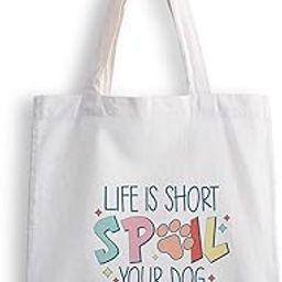 Canvas Tote Bags for Women, College Bag for Girls, Tote Bag for Shopping, Travel & Beach Bags for Women - Life IS Short - D No - 050-image-76