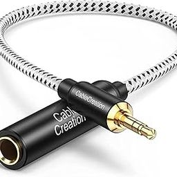 Cablecreation 3.5Mm To 6.35Mm Headphone Adapter 1Ft, Trs 6.35 Female To 3.5 Male Stereo Cable For Amplifier, Guitar, Headphone, Home Theater Devices, Laptop (Black And White, 1/4 Inches, 1/8 Inches)-image-63
