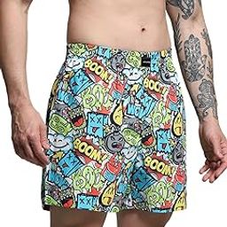 Men's Cotton Blend Modern Cartoon Boxer Shorts-54