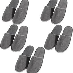 DADAWU Disposable Slippers,Washable Slippers,Hotel Slippers,Guest Slippers,Spa Slippers, Fit Most Men and Women for Spa, Hotel, Party Guest and Travel, Pure Grey 5 Pairs, 7.5 US-image-42