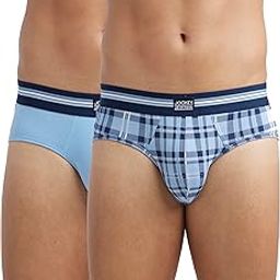 UI20 Men's Super Combed Cotton Elastane Stretch Printed Brief with Ultrasoft Waistband (Pack of 2)-23