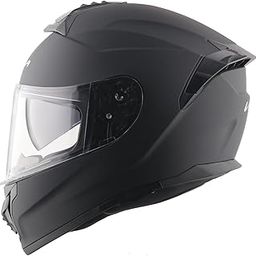 Vega Zap D/V ISI and DOT Certified Matte Finish Full Face Helmet for Men with Dual Visors and Spoiler-Dull Black-L-image-58